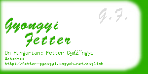 gyongyi fetter business card